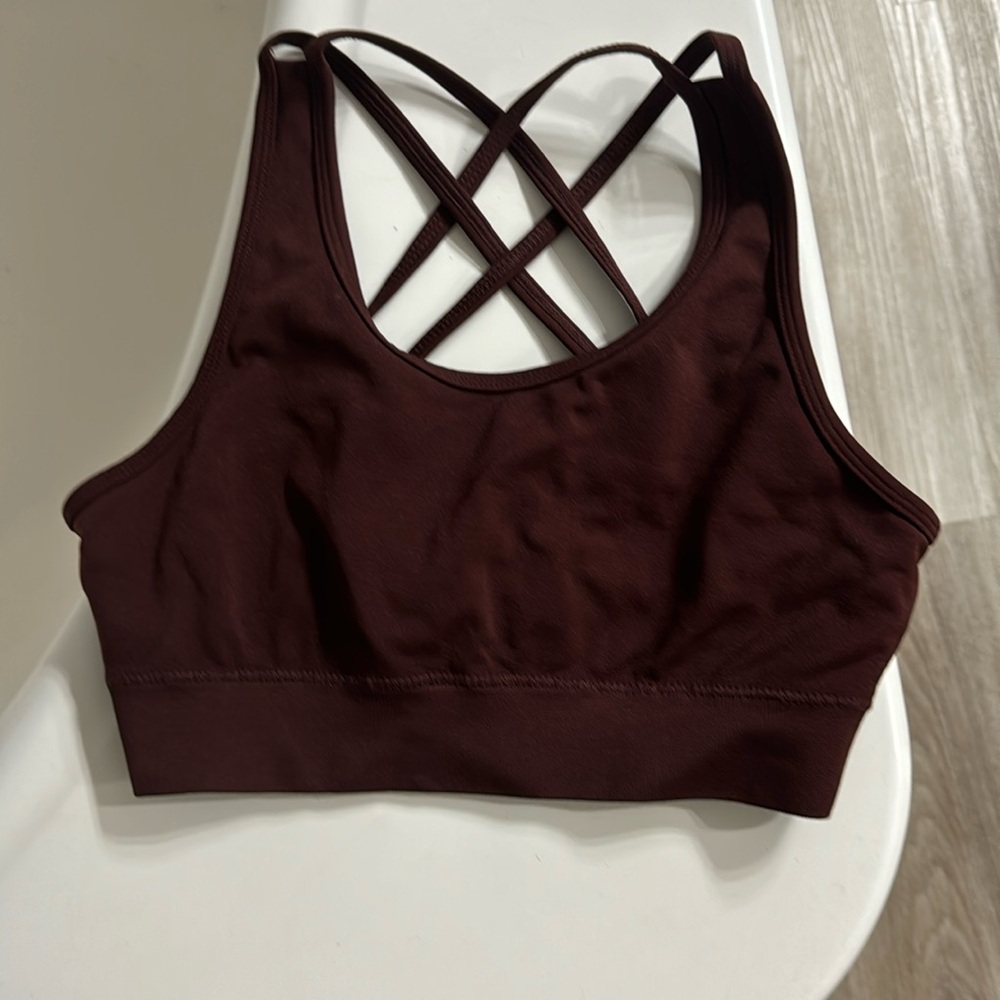 Alphabets amplify sports bra